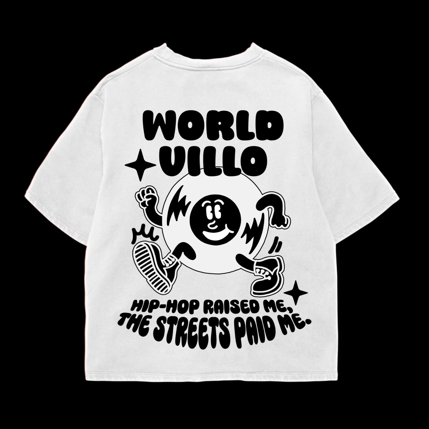 WORLD VILLO hip-hop street oversized T-shirt