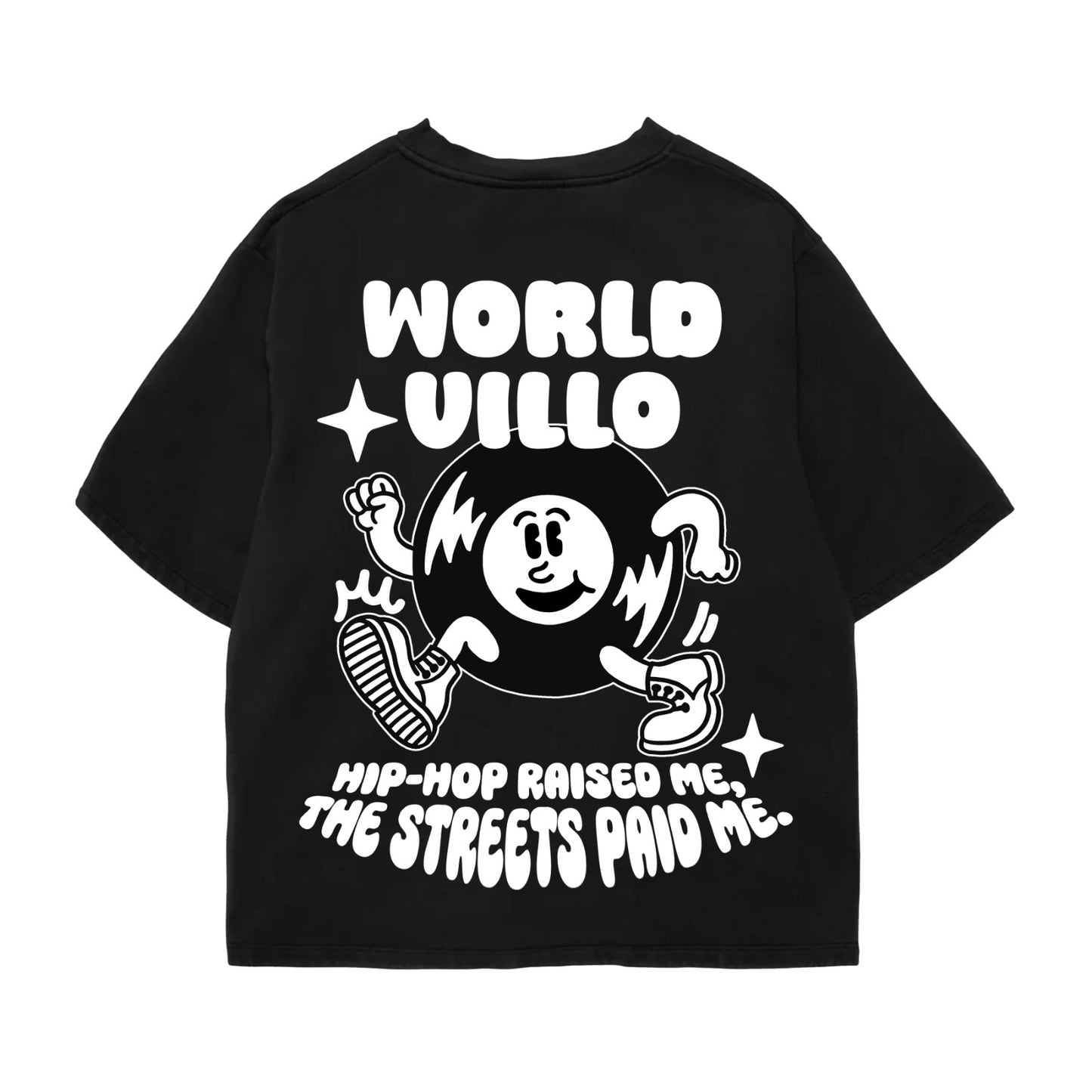 WORLD VILLO hip-hop street oversized T-shirt
