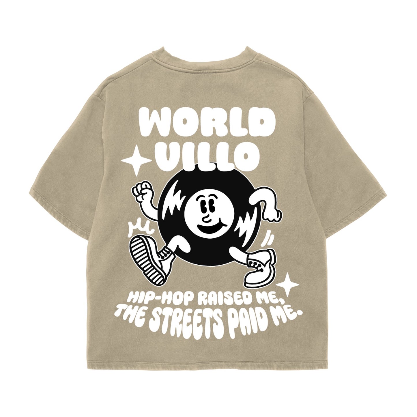 WORLD VILLO hip-hop street oversized T-shirt